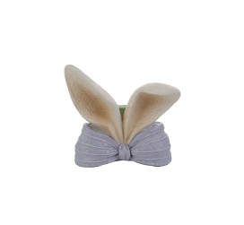 PORTA VELA ORELHA COELHO LILAS/BEGE 8cm 1 UN