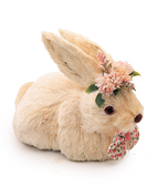 COELHA SENTADA BRANCO/ROSA 15cm 1 UN