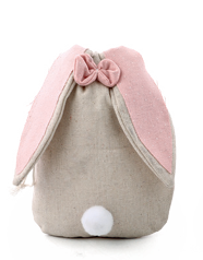 BOLSINHA C/ORELHA COELHO E POMPOM ROSA 1UN