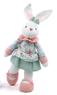 COELHO DECORATIVO FLORAL ROSA 1UN