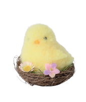 PINTINHO DEC NINHO AMARELO/MARROM 7CM 1UN