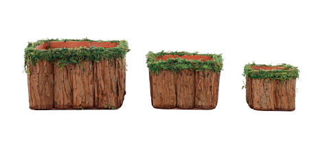 CESTA QUADRADA DEC MUSGO MRR/VRD 15CMX21CM JOGO C/3UN