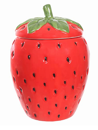 POTE DECORATIVO MORANGO VERMELHO 17cm 1UN