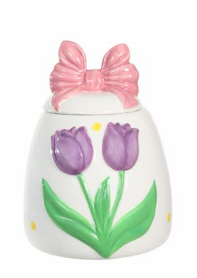 POTE DECORATIVO C/TAMPA BRANCO 13cm 1UN