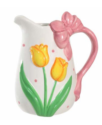 VASO DECORATIVO FLOR BRANCO 19.8cm 1UN