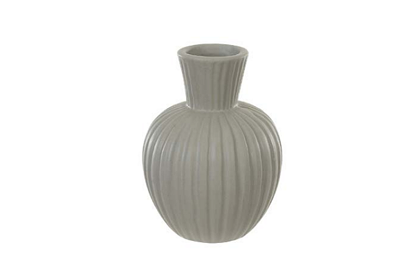 VASO DECORATIVO PORCELANA CINZA 16cm 1UN