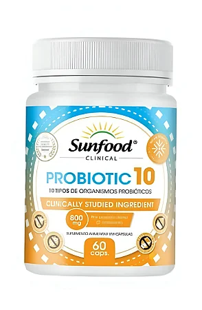 PROBIOTIC 10 800MG 60 CÁPSULAS SUNFOOD CLINICAL