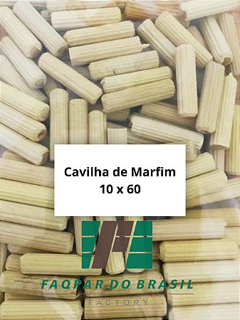 Cavilha de madeira Marfim 10 x 60