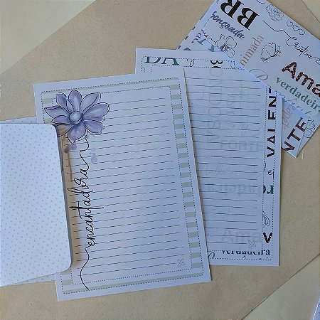 Papéis de Carta Coleção SOU RARA com Envelope 04 unidades | Encantadora (PDR0