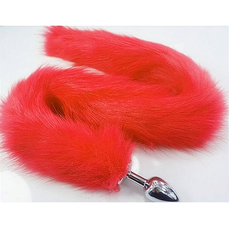 Plug Anal Rabo Vermelho Tamanho P Cauda 81cm