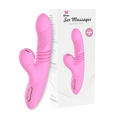 Vibrador Vai e Vem com Sugador no Clitóris