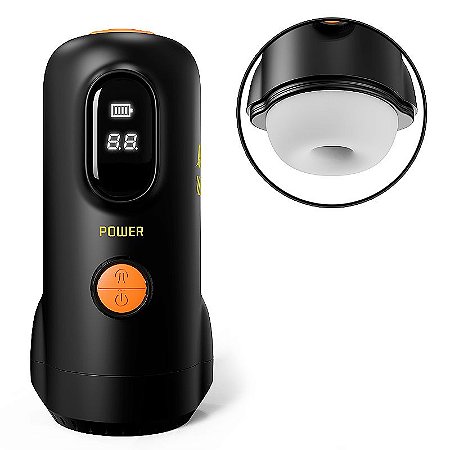 Masturbador Forma de Lanterna com Tela de LED / Sucção - Power - À Longa distância - APP