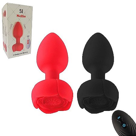 Plug Anal Led em Silicone com Vibrador e Controle Remoto