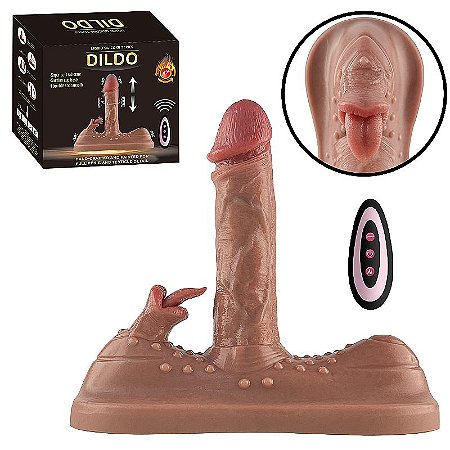 Vibrador de Cadeira com Estimulador de Clitóris - Vai e vem com Aquecimento Controle Remoto - Silicone Líquido