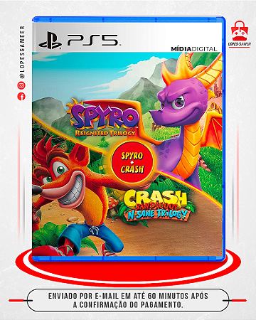 Pacote Spyro + Crash Bandicoot N. Sane Trilogy - Ps5