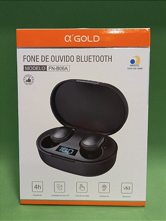 Fone De Ouvido Bluetooth Sem Fio A'GOLD FN-B06 Preto