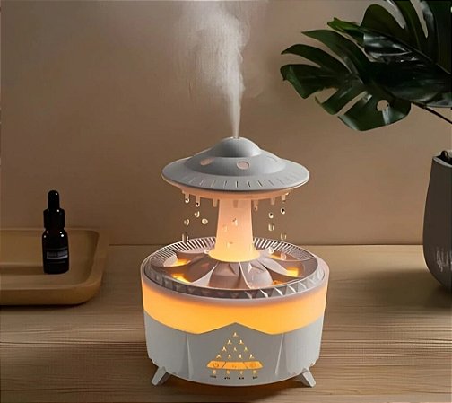 Umidificador De Ar Nuvem Ambiente Com Barulho De Chuva
