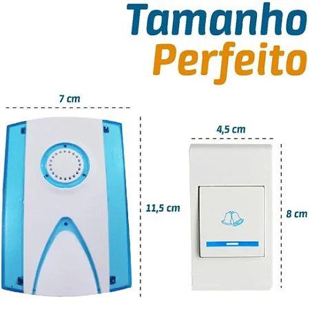 Campainha sem Fio Bivolt 32 Toques Longo Alcance