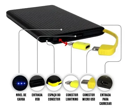 Carregador Portátil Power Bank 10000 mAh