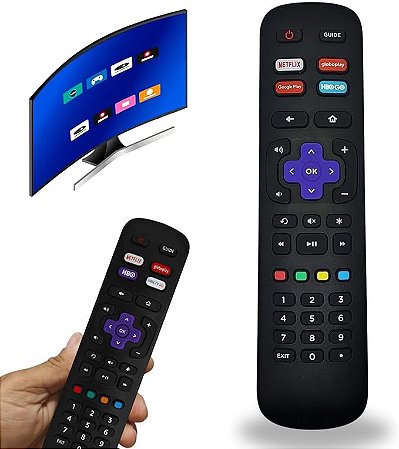 Controle Remoto Compatível com TCL SEMP ROKU TV Smart TV