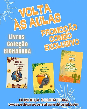 Livros Coleção Bicharada, os ABCs da Bicharada, da Extinção e o 1,2,3 Combo