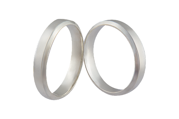 Par Aliança Prata 950 Reta 4mm - ALP413