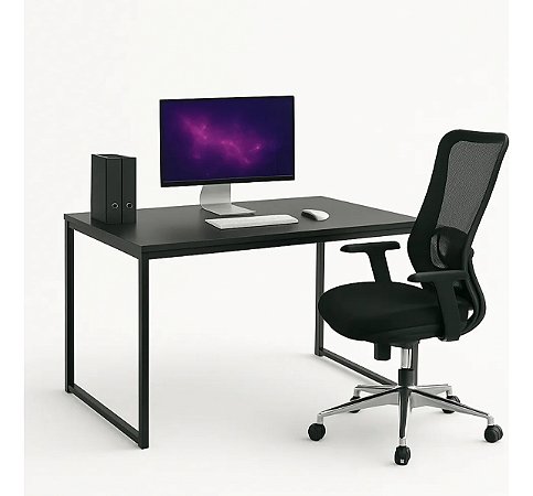 Mesa Escrivaninha Industrial 130x55 Para Escritório home office estudar computador