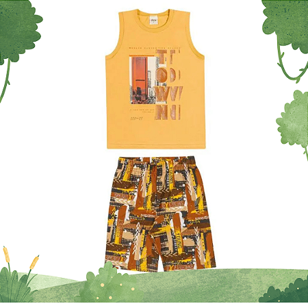 Conjunto Elian Menino Estampa Frontal 4 - 241196-AMARELO