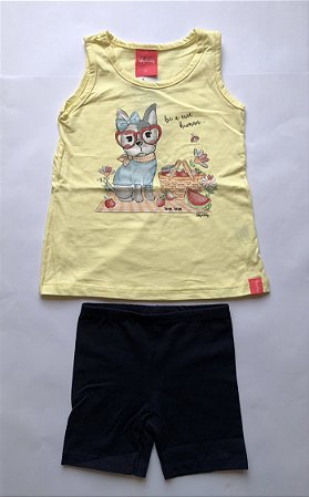 Conjunto Fem Infantil Meia Malha e Cotton - Kely Kety - 43353