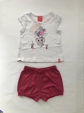 Conjunto Fem Infantil Meia Malha e Cotton - Kely Kety - 43085