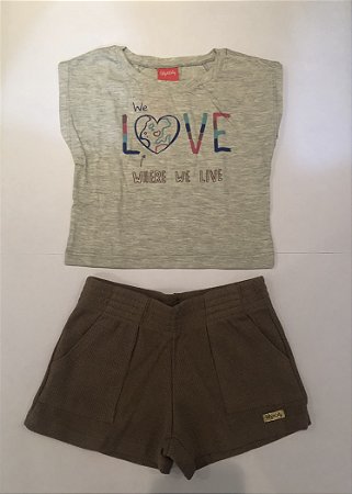 Conjunto Fem Infantil Meia Malha e Moletinho - Kely Kety - 43721