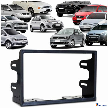 MOLDURA PAINEL 7" GOLF 99/13 POLO 02/14 FOX 10/13 FIESTA 03/11 ECOSPORT 04/12 2DIN PTO CHINES - PERMAK