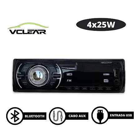 SOM AUTOMOTIVO USB/BT 4x25W - VCLEAR