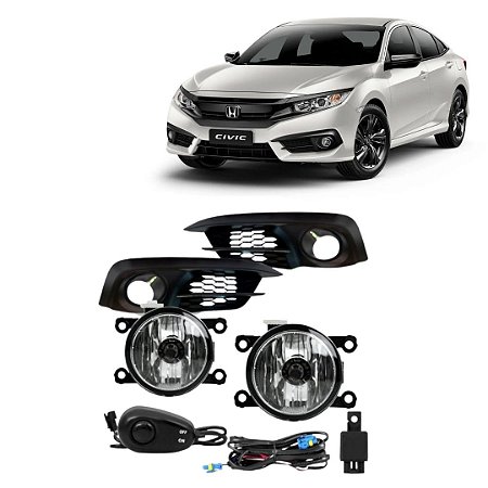 KIT FAROL AUX CIVIC 17 MOLD/PRETA BT/ORG - SUNS