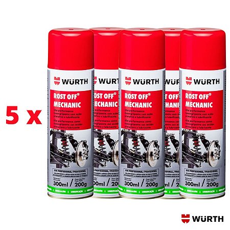 KIT 5 x DESENGRIPANTE  ROST  OFF MECHANIC 300ML - WURTH 0890200301