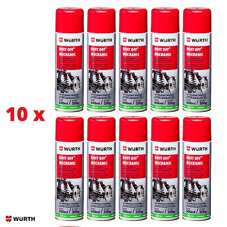 KIT 10 x DESENGRIPANTE  ROST  OFF MECHANIC 300ML - WURTH 0890200301