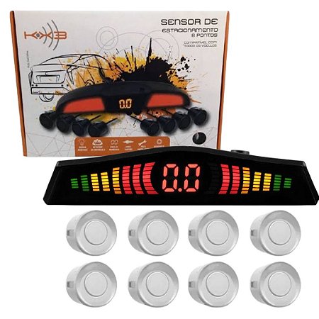 SENSOR DE ESTACIONAMENTO 8 PONTOS BRANCO - KX3