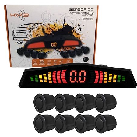 SENSOR DE ESTACIONAMENTO 8 PONTOS PRETO - KX3