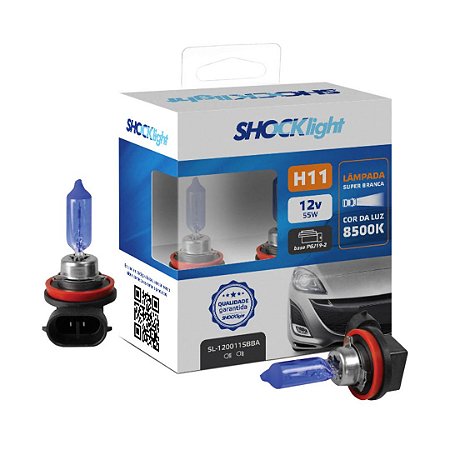 LAMPADA SUPER BRANCA H11 (PAR) - SHOCKLIGHT