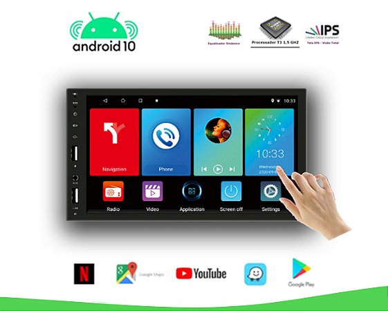 Central Multimidia Android 10 Espelhamento Wifi Gps Bluetooth 1gb/16gb 7" - 7219