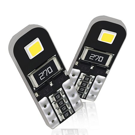 LAMPADA LED T10 PINGO ESMAGADO CAMBUS 2 LEDS SUPER (UN)