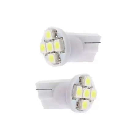 LAMPADA LED T10 PINGO ESMAGADO 9 LED CABEÇA RETA (PAR)