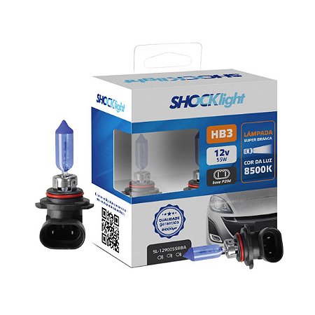 LAMPADA SUPER BRANCA HB3 (PAR) - SHOCKLIGHT