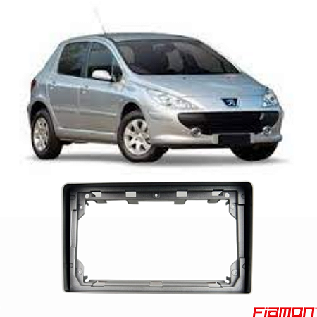 MOLDURA PAINEL 9'' PEUGEOT 307 01/08 2DIN PRATA - 4149MD