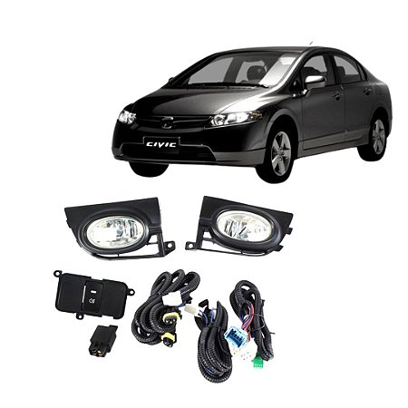 KIT FAROL AUX NEW CIVIC 06/08 MD/PTO BT/ORIG - SHOCKLIGHT