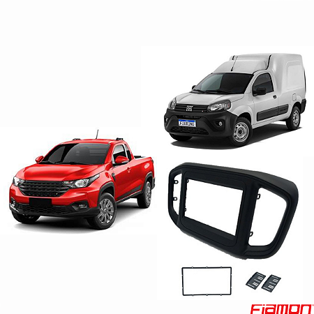 MOLDURA PAINEL 7" STRADA 21/ E FIORINO E PEUGEOT 22/ PRETO FOSCO 2DIN - 4216MD FIAMON