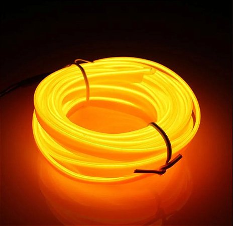KIT FITA LED NEON PAINEL INTERIOR CARRO 5 METROS LARANJA