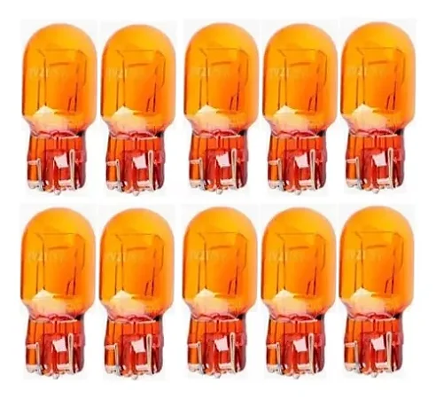 LAMPADA COMUM 1PO T20 ESMAGADO AMBAR C/10 - AUTOVEX