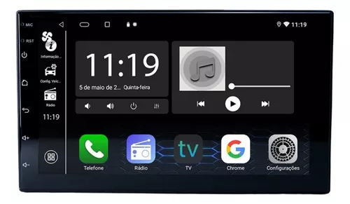 CENTRAL MULTIMIDIA ANDROID 7" OCTA 2G/64G APPLE CARPLAY ANDROID AUTO (SEM FIO) - UPPERTECH