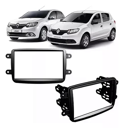 MOLDURA PAINEL 7" DUSTER/ SANDERO 07/15 / LOGAN 07/15 / KWID 17/ CAPTUR 17/ 2DIN PRETA - EXPEX